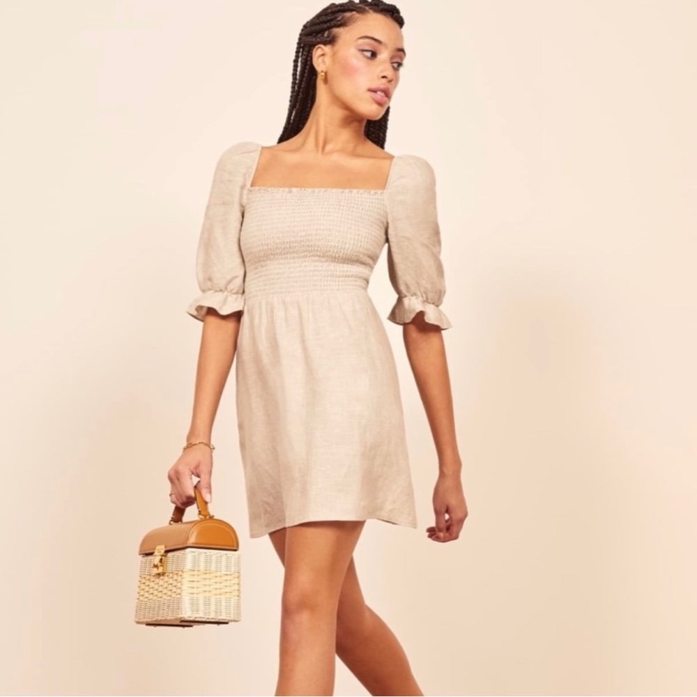 REFORMATION Cerise Linen Dress - Picture 3 of 12